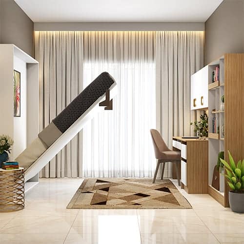 Best Interior designers in Gurgaon designed a space-saving murphy bed