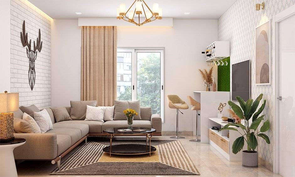 Decorating a rectangular living room with wall murals is a better option and looks stylish Decorating a rectangular living room with wall murals is a better option and looks stylish