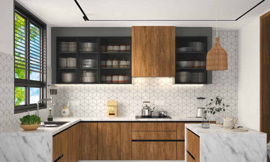 Fluted glass crockery cabinet which protects your things from dust