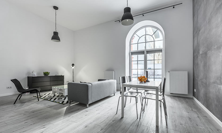 French window arch design for dining hall