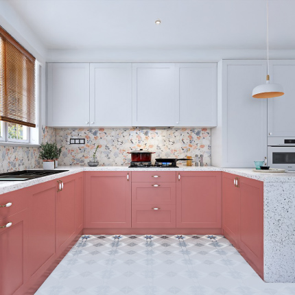 G-shaped kitchen design for independent houses in Navi Mumbai