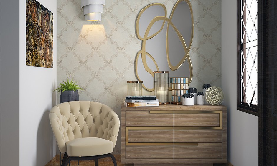 Best way to design an entryway wall, opt for light colours and textures to make the design look clean and airy