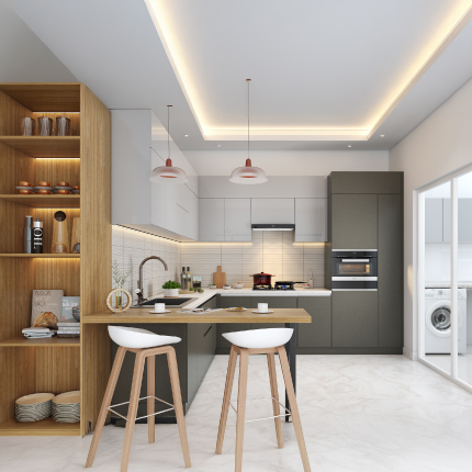 Kitchen interior designers in Coimbatore providing space-saving solutions