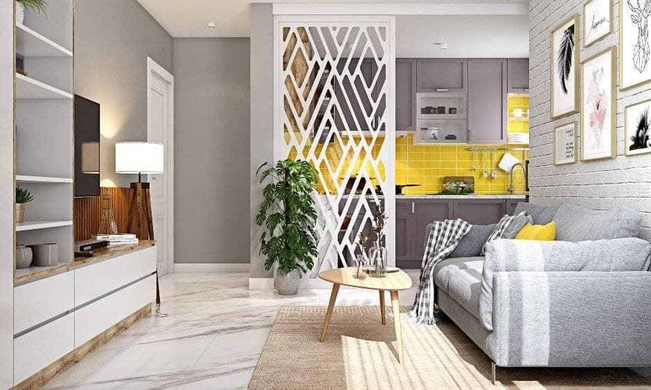 Living room design designed in 1bhk house design