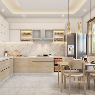 Open kitchen design for modern apartments in Ahmedabad Thaltej