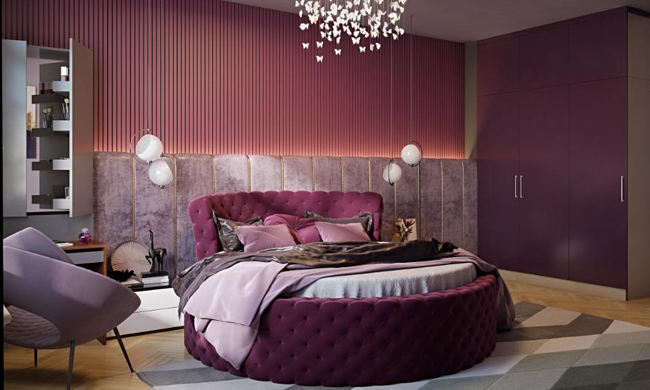 Stylish master bedroom interior with modern decor, neutral palette, and cozy layered textiles
