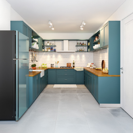 U shaped modular kitchen design for villas in Mumbai Borivali